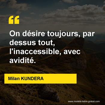 Citation de Milan KUNDERA