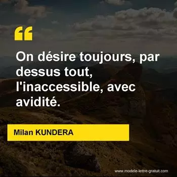 Citation Milan KUNDERA