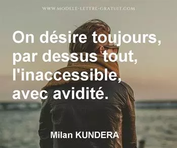 Citation de Milan KUNDERA