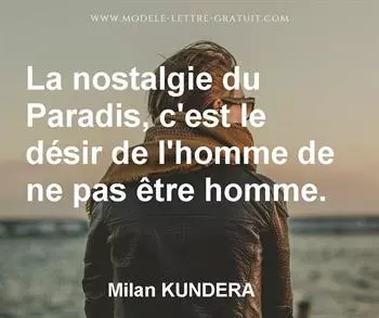 Citation de Milan KUNDERA