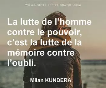 Citation de Milan KUNDERA