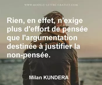 Citation de Milan KUNDERA