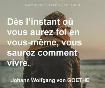 Citation de Johann Wolfgang von GOETHE