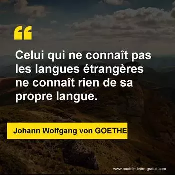 Citation Johann Wolfgang von GOETHE