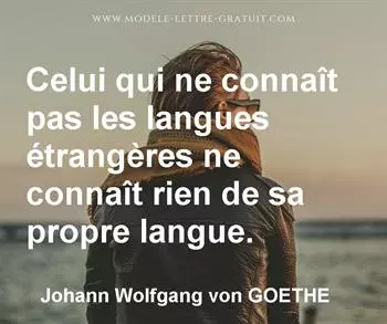 Citation de Johann Wolfgang von GOETHE