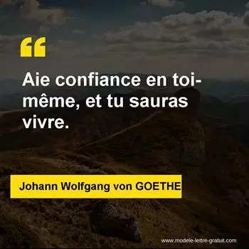 Citation Johann Wolfgang von GOETHE