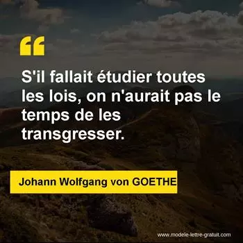 Citation Johann Wolfgang von GOETHE