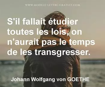 Citation de Johann Wolfgang von GOETHE