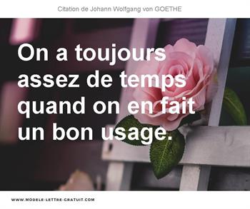 Citations Johann Wolfgang von GOETHE