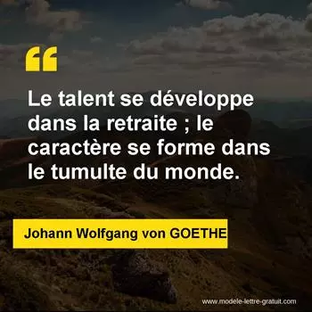 Citation Johann Wolfgang von GOETHE