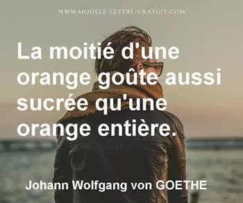 Citation de Johann Wolfgang von GOETHE