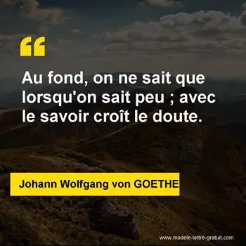 Citation Johann Wolfgang von GOETHE