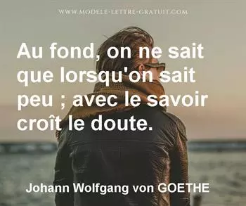 Citation de Johann Wolfgang von GOETHE