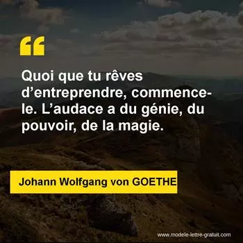 Citation Johann Wolfgang von GOETHE