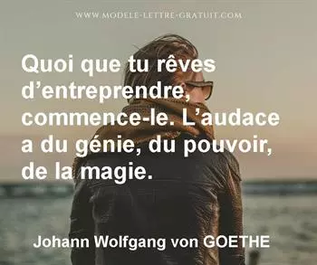 Citation de Johann Wolfgang von GOETHE