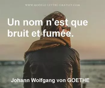 Citation de Johann Wolfgang von GOETHE