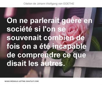 Citations Johann Wolfgang von GOETHE