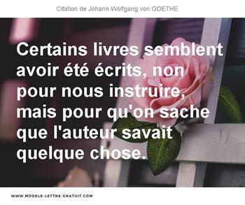 Citations Johann Wolfgang von GOETHE