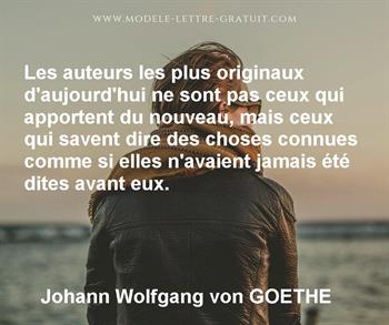 Citation de Johann Wolfgang von GOETHE