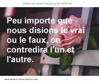 Citations Johann Wolfgang von GOETHE