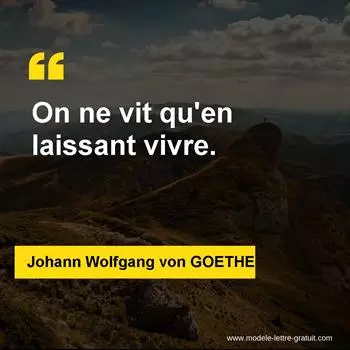 Citation Johann Wolfgang von GOETHE