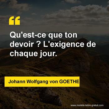 Citation de Johann Wolfgang von GOETHE