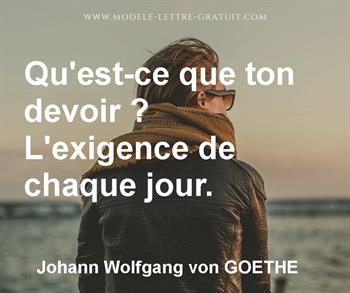 Citation de Johann Wolfgang von GOETHE