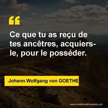Citation Johann Wolfgang von GOETHE