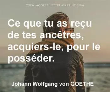 Citation de Johann Wolfgang von GOETHE