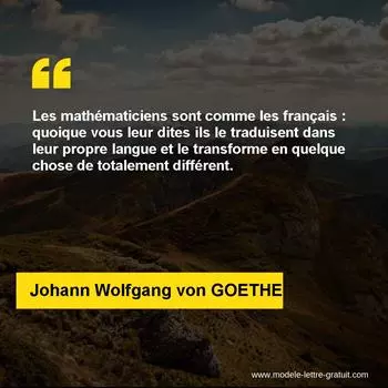 Citation Johann Wolfgang von GOETHE