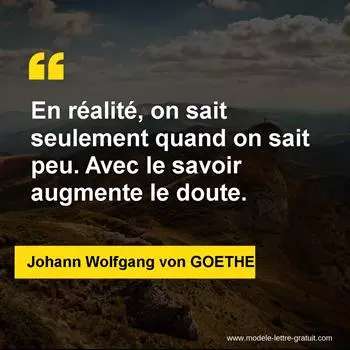 Citation Johann Wolfgang von GOETHE