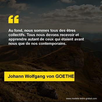 Citation de Johann Wolfgang von GOETHE