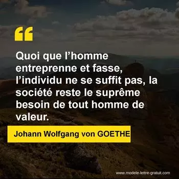 Citation Johann Wolfgang von GOETHE