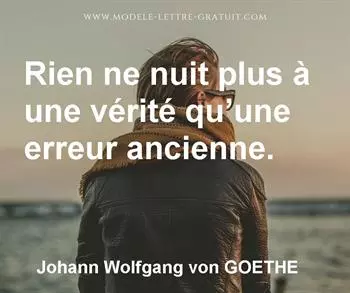 Citation de Johann Wolfgang von GOETHE