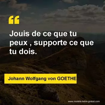 Citation Johann Wolfgang von GOETHE