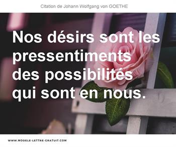 Citations Johann Wolfgang von GOETHE