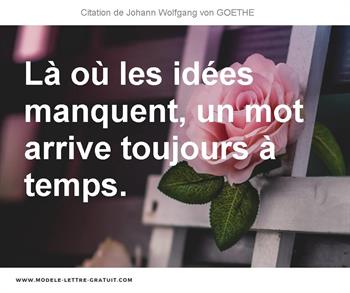 Citations Johann Wolfgang von GOETHE