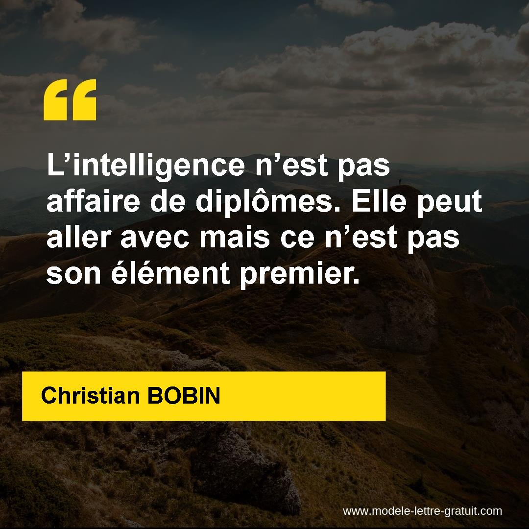 L Intelligence N Est Pas Affaire De Diplomes Elle Peut Aller Christian Bobin