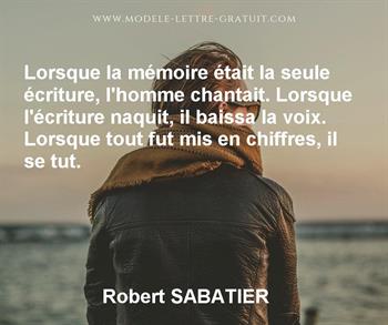Citation de Robert SABATIER