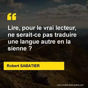 Citation Robert SABATIER
