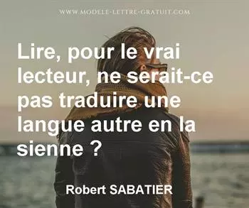 Citation de Robert SABATIER