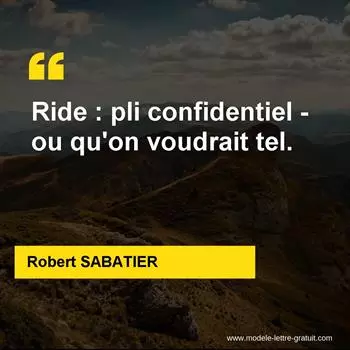Citation Robert SABATIER