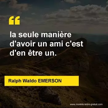 Citation Ralph Waldo EMERSON