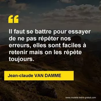Citation Jean-claude VAN DAMME