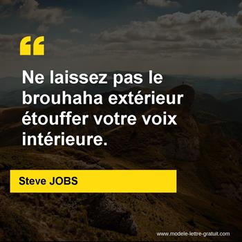 Citation de Steve JOBS