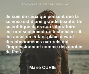 Citation de Marie CURIE