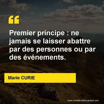 Citation Marie CURIE