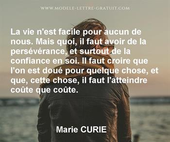 Citation de Marie CURIE