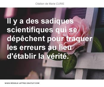 Citations Marie CURIE