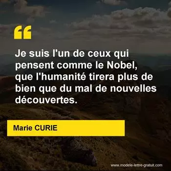 Citation Marie CURIE